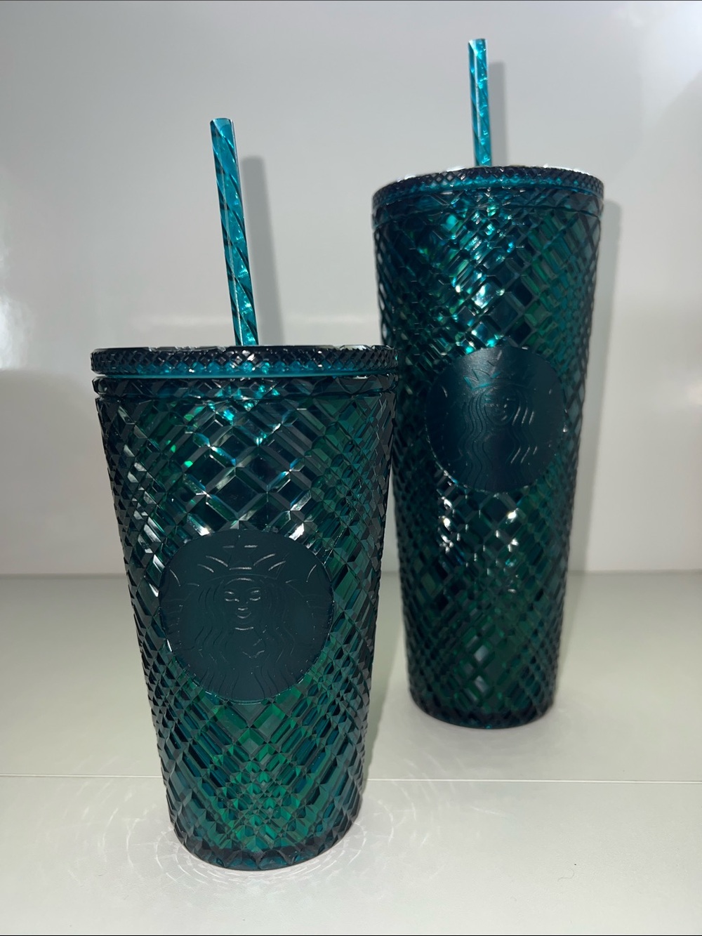 Starbucks Deep Teal Textured Reusable Tumbler with Straw